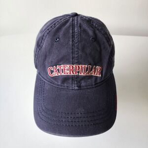 Caterpillar Baseball Hat Navy Blue Embroidered Logo Adjustable Dad Cap CAT